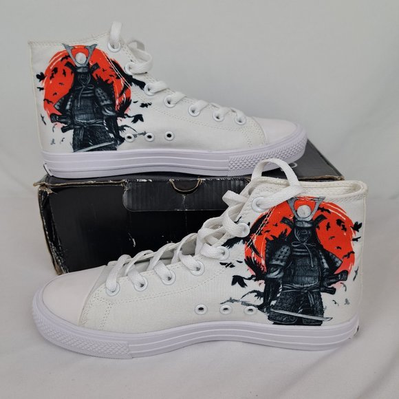 Raad Shop Samurai and Raven High Top Sneakers Unisex 7 mens 8.5 womens - Picture 2 of 16